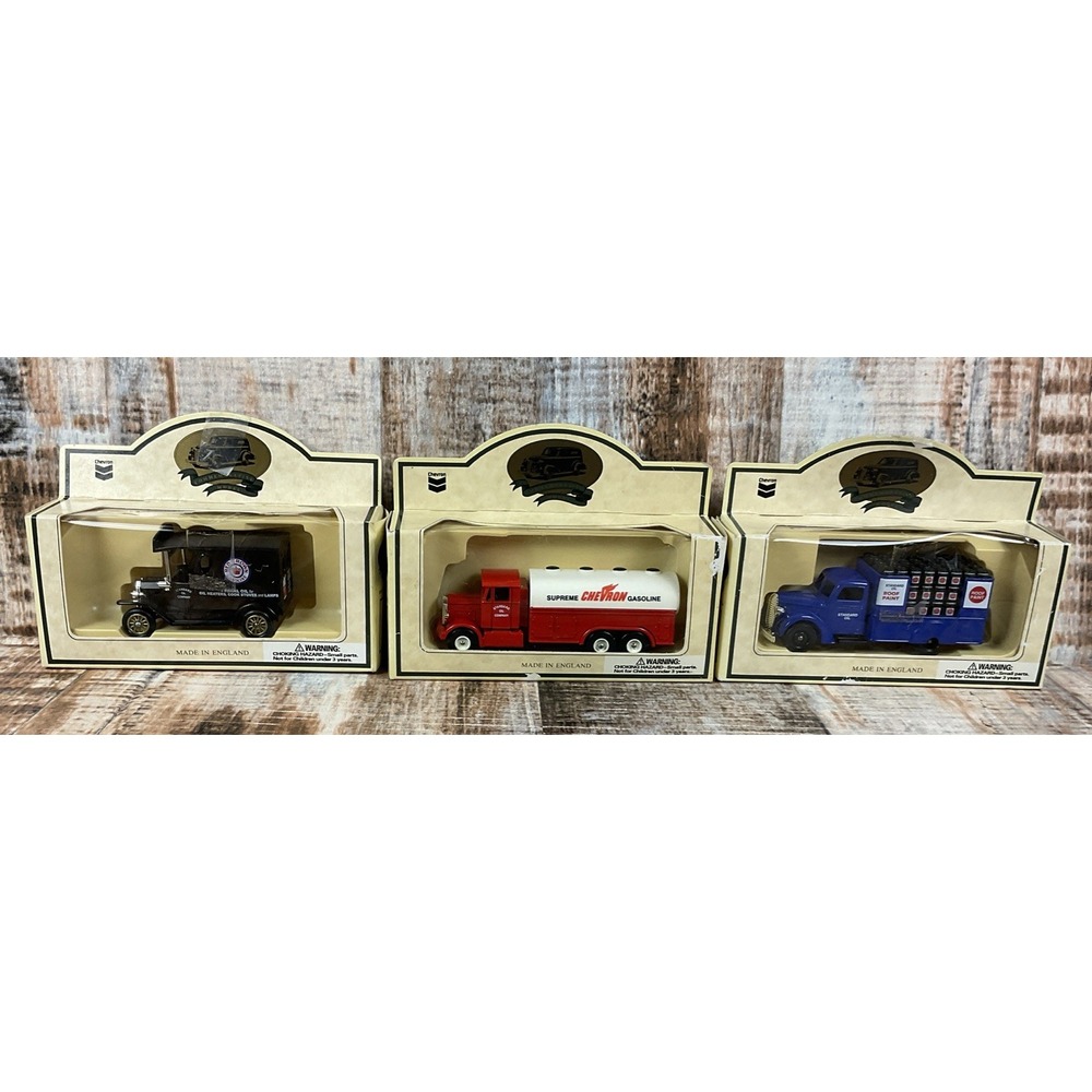 (3) Lledo Day's Gone Chevron Oil Work Trucks 1:64 NIB